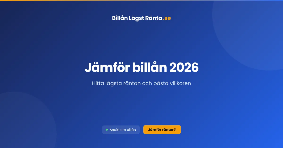 Jämför och hitta billån med lägst ränta — Billån Lägst Ränta